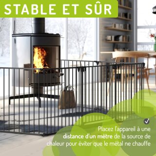 Barrière de sécurité pour cheminée Milo – Taille de 223 à 525 cm  – Protection sûre en métal