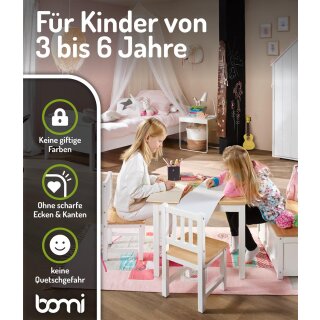 Kindersitzgruppe Anna in Natur/Weiß mit Bank (GT)