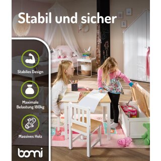Kindersitzgruppe Anna in Natur/Weiß mit Bank (GT)