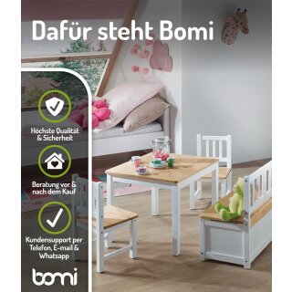 Kindersitzgruppe Anna in Natur/Weiß mit Bank (GT)