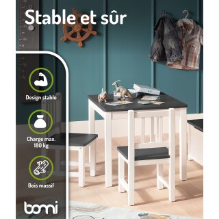 Kindersitzgruppe Anna in Grau/Weiß mit Bank (GT)