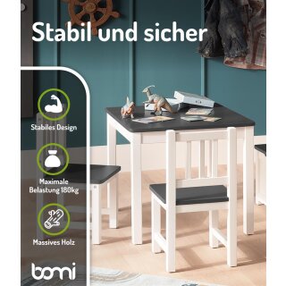 Kindersitzgruppe Anna in Grau/Weiß mit Bank (GT)