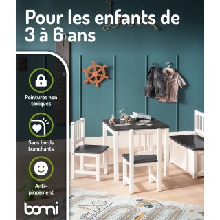 Kindersitzgruppe Anna in Grau/Weiß mit Bank (GT)