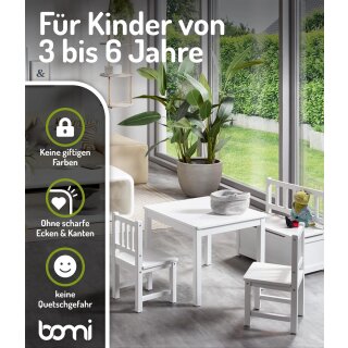 Kindersitzgruppe Anna in Weiß mit Bank (NS)