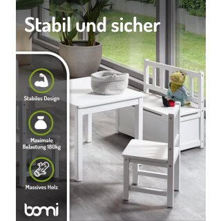 Kindersitzgruppe Anna in Weiß mit Bank (NS)