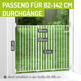 Treppenschutzgitter Maja  für den Außenbereich: 82 - 142 cm breit