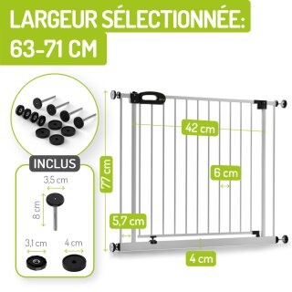 Barrière de sécurité Merle XL – 63 à 251 cm – Auto-Close & fonction Stop 90°