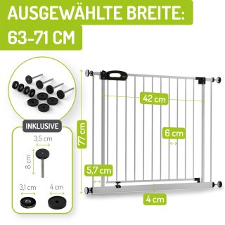 Türschutzgitter Merle | 63 - 71 cm | 90° Feststell-Funktion