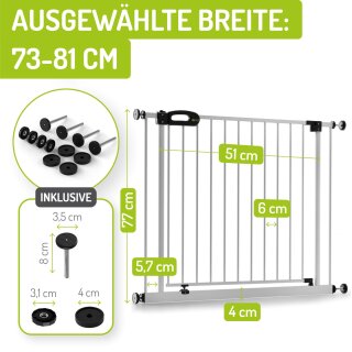 Türschutzgitter Merle | 73 - 81 cm | 90° Feststell-Funktion