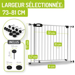 Türschutzgitter Merle | 73 - 81 cm | 90° Feststell-Funktion