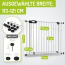 Türschutzgitter Merle | 113 - 121 cm | 90° Feststell-Funktion