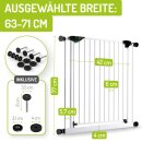 Türschutzgitter Mira | 63 - 71 cm |  90°...