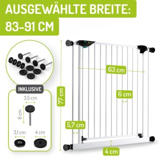 Türschutzgitter Mira | 83 - 91 cm |  90° Feststell-Funktion