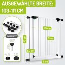 Türschutzgitter Mira | 103 - 111 cm |  90° Feststell-Funktion