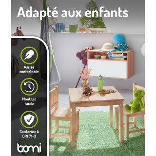 Kindersitzgruppe Amy mit 2 Stühlen in Natur/Weiß (GT)