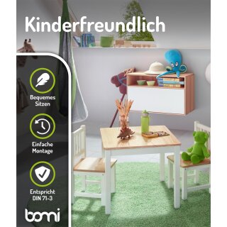 Kindersitzgruppe Amy mit 2 Stühlen in Natur/Weiß (GT)