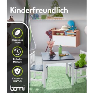 Kindersitzgruppe Amy mit 2 Stühlen in Weiß/Grau (GT)