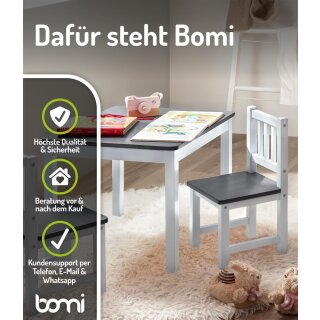 Kindersitzgruppe Amy mit 2 Stühlen in Weiß/Grau (GT)