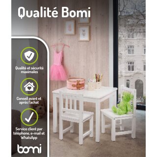 Ensemble de Table pour Enfants Amy – Blanc & Blanc avec 2 Chaises