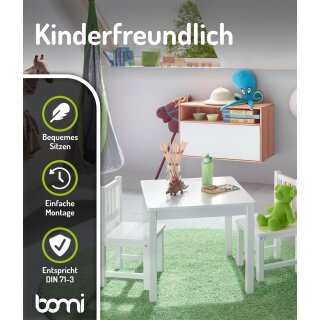 Kindersitzgruppe Amy mit 2 Stühlen in Weiß (NS)