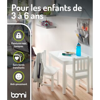 Ensemble de Table pour Enfants Amy – Blanc & Blanc avec 2 Chaises