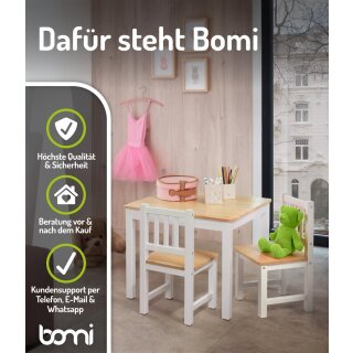 Kindersitzgruppe Amy mit 4 Stühlen in Natur/Weiß (GT)