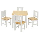 Kindersitzgruppe Amy mit 4 Stühlen in Natur/Weiß