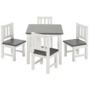 Kindersitzgruppe Amy mit 4 Stühlen in Weiß/Grau