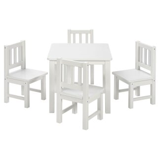 Kindersitzgruppe Amy mit 4 Stühlen in Weiß