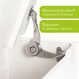 Kindertruhenbank in Weiß