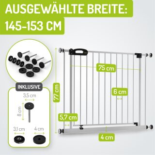 Türgitter Merle XXL | Türbreite: 75 cm | 145 - 153 cm Weiß