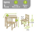 Ensemble de Table pour Enfants Amy – Bois Naturel...