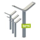 BOMI Y-Adapter M10 für Türschutzgitter | Treppengeländer bis 60 mm | Silber