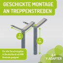 BOMI Y-Adapter M10 für Türschutzgitter | Treppengeländer bis 60 mm | Silber (2 Stück)