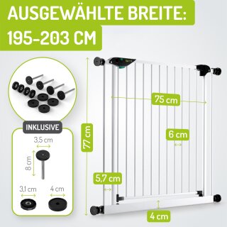 Türgitter Mira XXL | 75 cm Türbreite | 195 - 203 cm Weiß