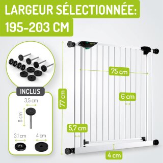 Türgitter Mira XXL | 75 cm Türbreite | 195 - 203 cm Weiß