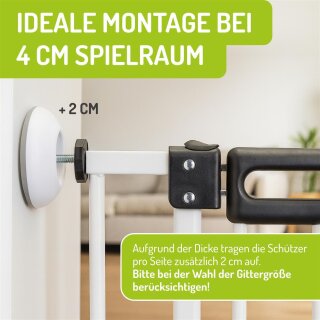 BOMI Wandschutz für Kinderschutzgitter | Elefantenfüße ohne Bohren | 4 Stück