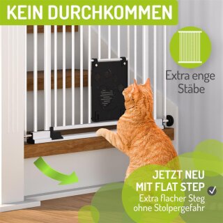 BOMI Merle Kinderschutzgitter mit Katzenklappe 73–161 cm – Extrahoch 107 cm