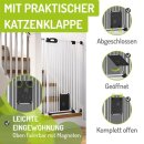 BOMI Merle Kinderschutzgitter mit Katzenklappe 73–161 cm – Extrahoch 107 cm