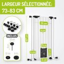 BOMI Mira Kinderschutzgitter mit Katzenklappe 73–161 cm – Extrahoch 107 cm für Kinder & Haustiere