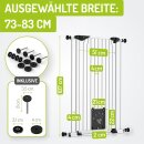 BOMI Mira Kinderschutzgitter mit Katzenklappe 73-83 cm – Extrahoch 107 cm für Kinder & Haustiere
