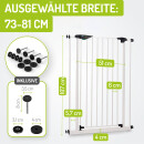 Türschutzgitter Mira 73-81 cm | Extra hoch 107 cm | 90° Feststell-Funktion