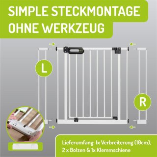Verbreiterungen 77 cm für Merle & Mira – Erweiterungen für Schutzgitter ohne FlatStep (10–90 cm)