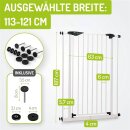 Türschutzgitter Mira 113-121 cm | Extra hoch 107 cm | 90° Feststell-Funktion