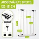 Türschutzgitter Mira 123-131 cm | Extra hoch 107 cm | 90° Feststell-Funktion