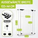 Türschutzgitter Mira 133-141 cm | Extra hoch 107 cm | 90° Feststell-Funktion