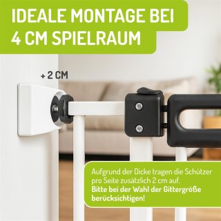 BOMI Wandschutz-Pads eckig | Elefantenfüße für Türschutzgitter | 4er-Set