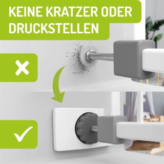 BOMI Wandschutz-Pads eckig | Elefantenfüße für Türschutzgitter | 4er-Set