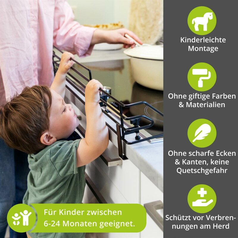 Häfele Herdschutzgitter Kindersicherung 68cm Kochstellenschutz Schutzgitter 