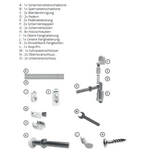 Ersatz-Montageset für Treppenschutzgitter Maja – inkl. aller Beschläge und Schrauben